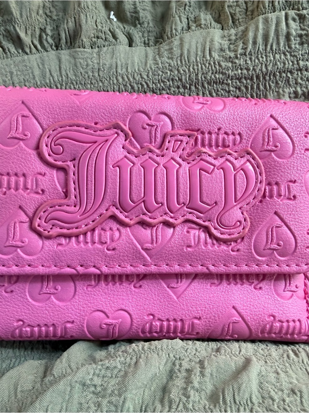 Juicy Couture Bubblegum Pink Embossed Logo Wallet